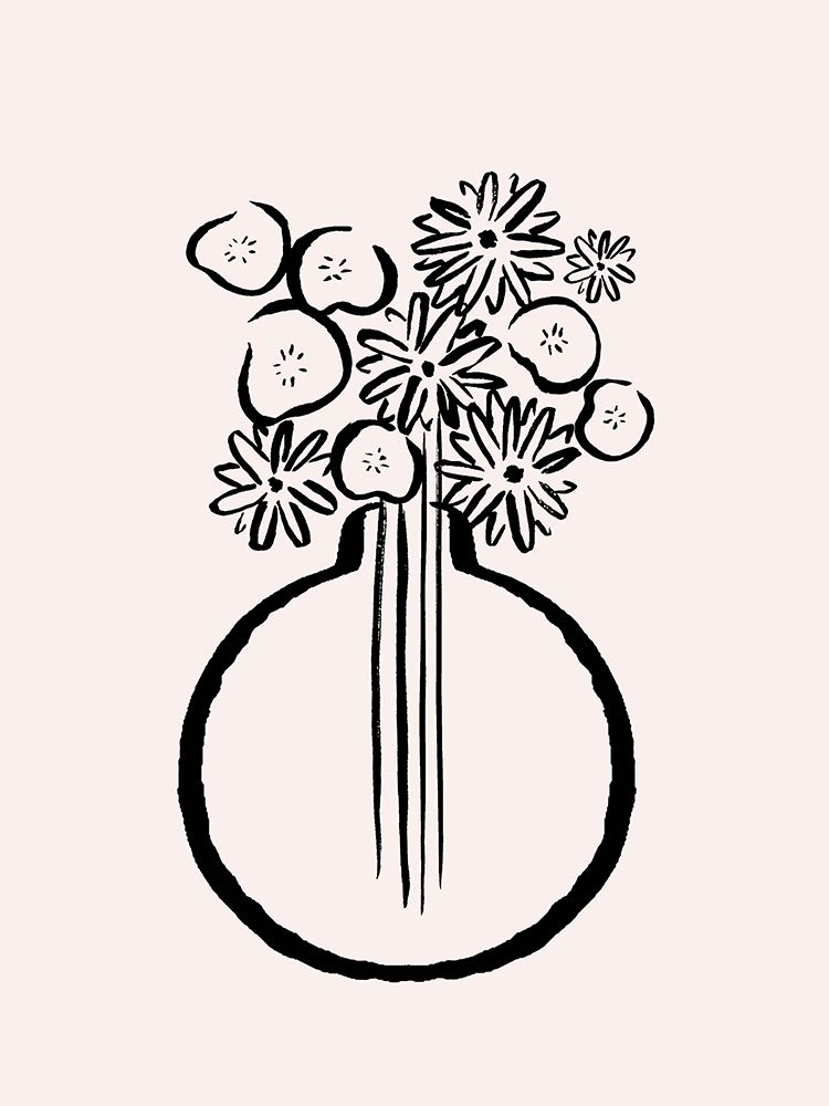 Monochrome Flowers In Vase art print by Aislinn Simmonds for $57.95 CAD