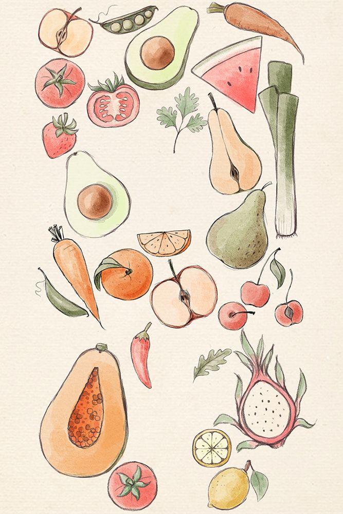 Tropical Vegetable illustration Lock art print by Xuan Thai for $57.95 CAD