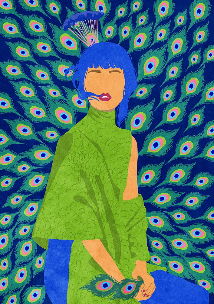 peacock woman art print by Raissa Oltmanns for $57.95 CAD