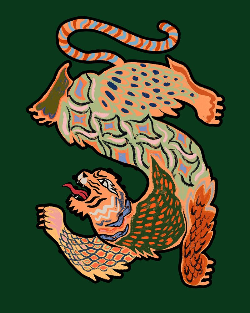 Asiantiger Green art print by Arty Guava for $57.95 CAD