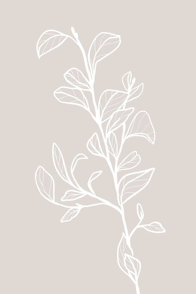 Garran branch with leaves in beige art print by Rosana Laiz Blursbyai for $57.95 CAD