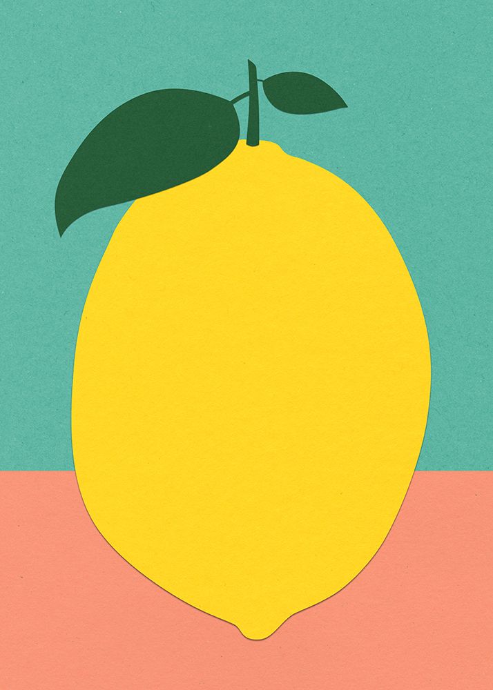 Lemon With Two Leaves art print by Rosi Feist for $57.95 CAD