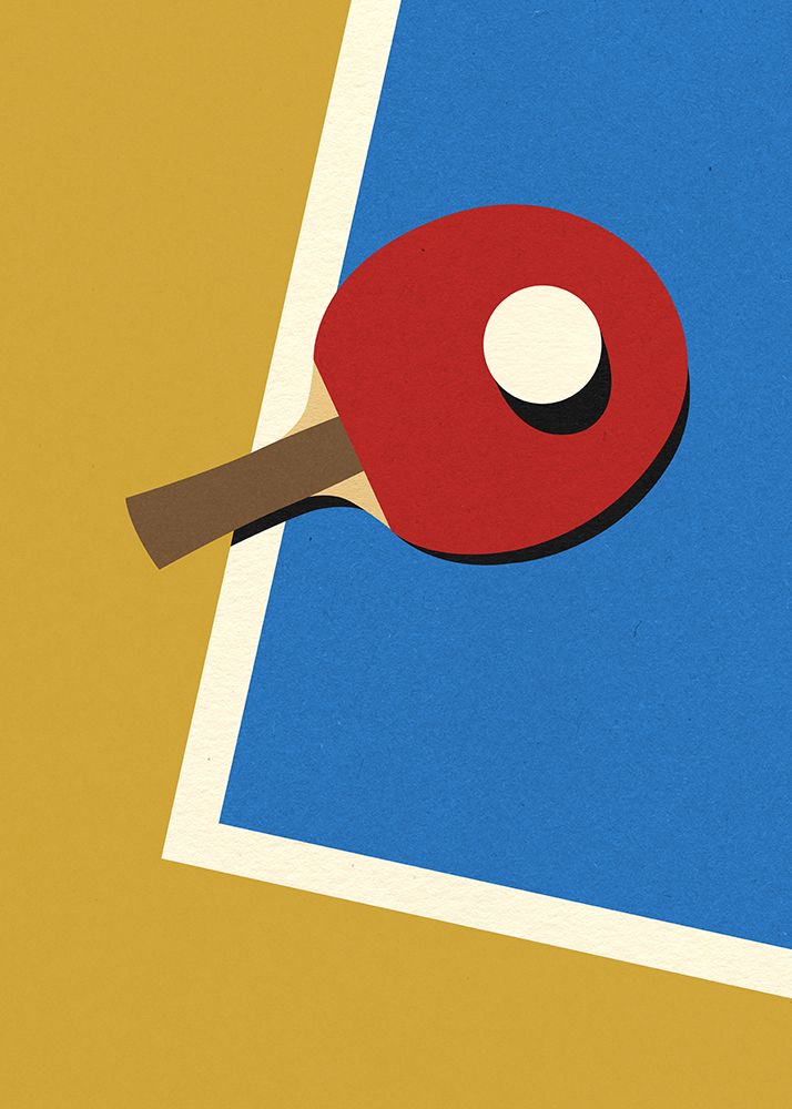 Table Tennis Team Red art print by Rosi Feist for $57.95 CAD