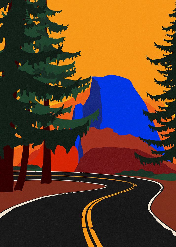 Clacier Road With Half Dome art print by Rosi Feist for $57.95 CAD