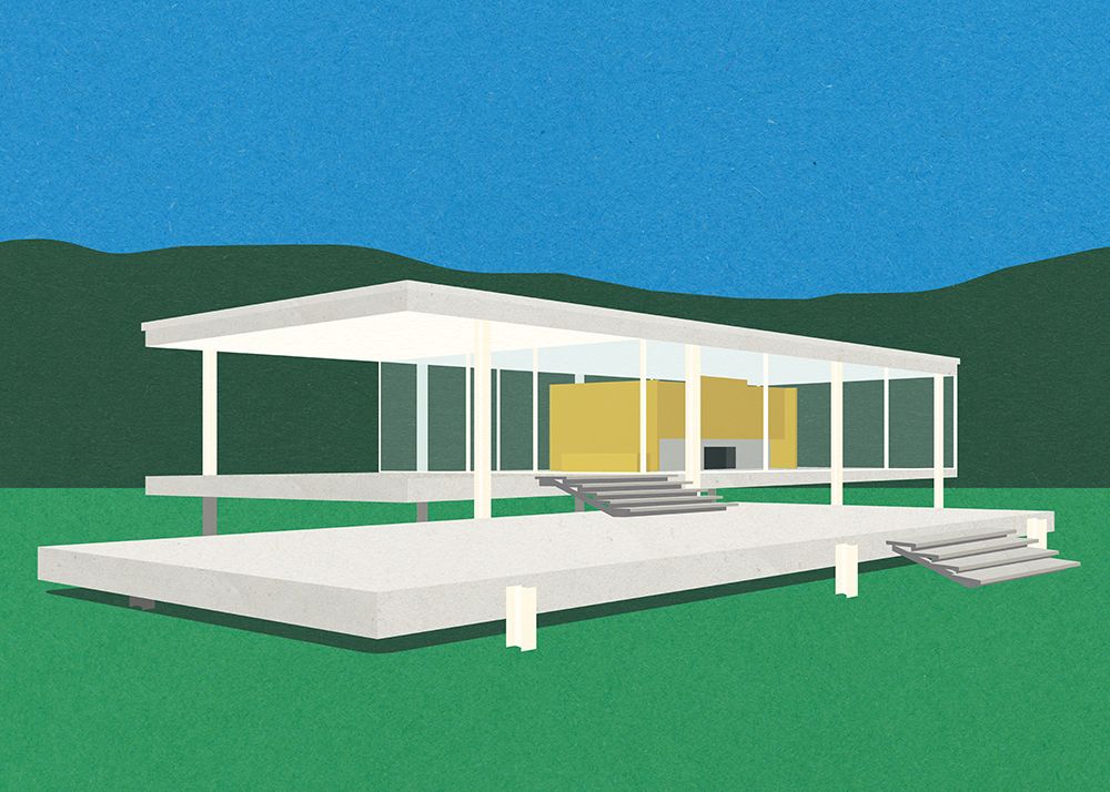 Ludwig Mies Van Der Rohe Farnsworth House art print by Rosi Feist for $57.95 CAD