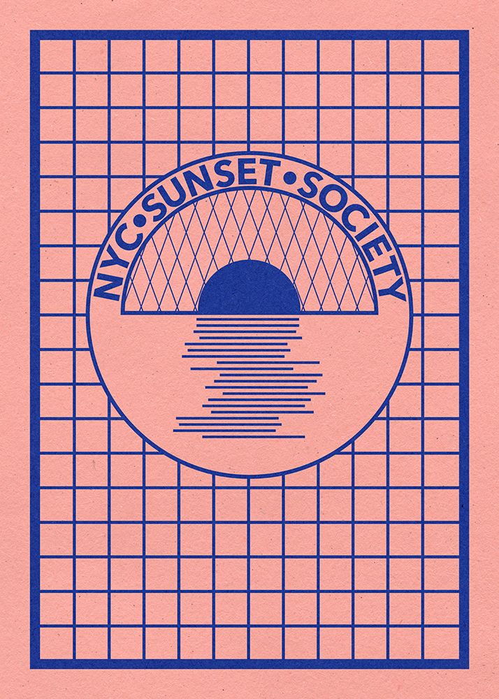 Nyc Sunset Society Blue art print by Rosi Feist for $57.95 CAD