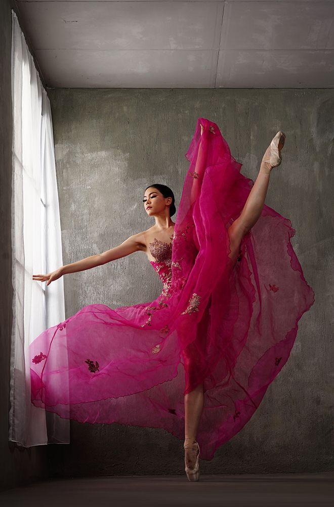 The Pose Of Red Gown Ballerina art print by Rawisyah Aditya for $57.95 CAD
