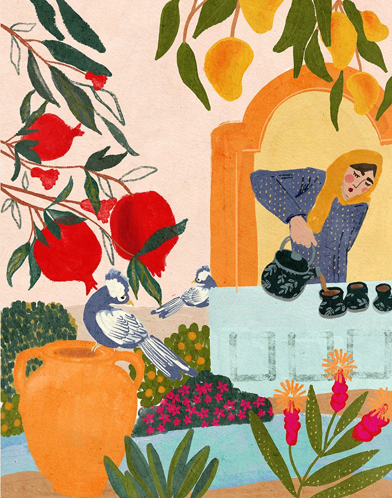 Garden Tea Time art print by Erum Khalili for $57.95 CAD