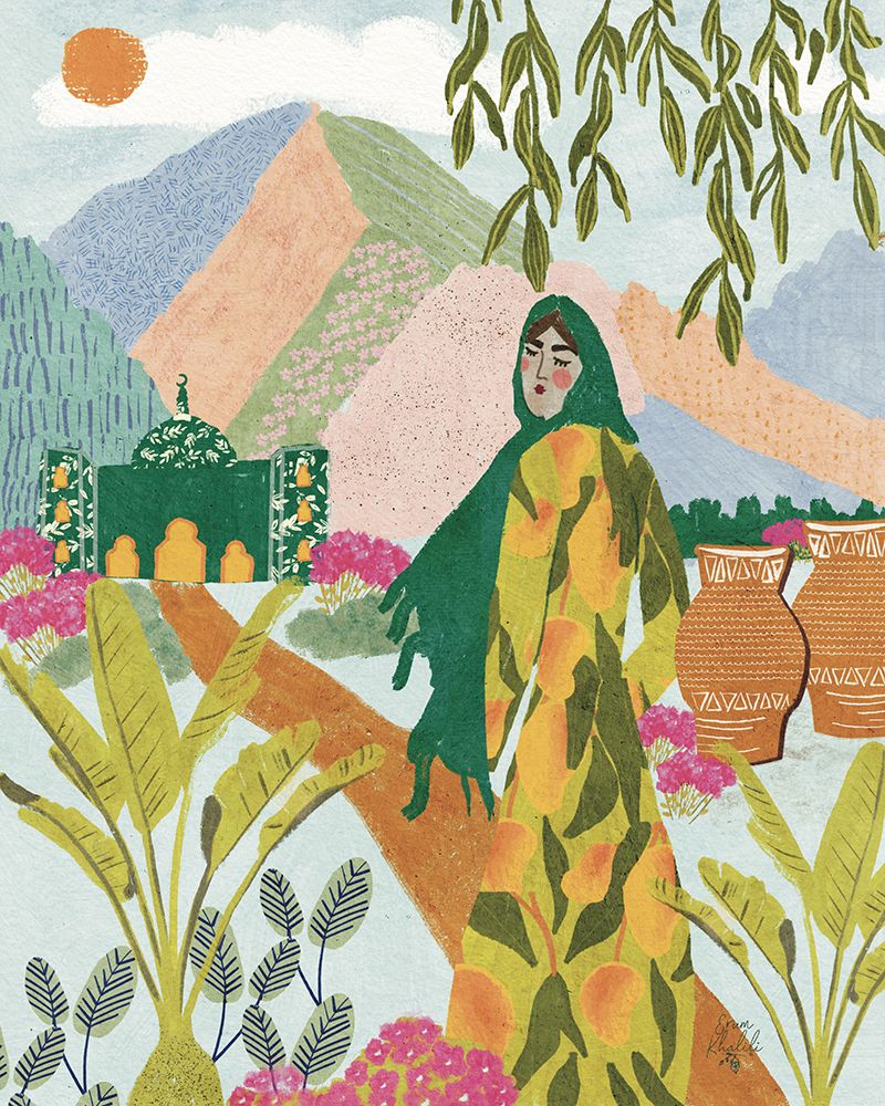 Woman in Desert Garden art print by Erum Khalili for $57.95 CAD