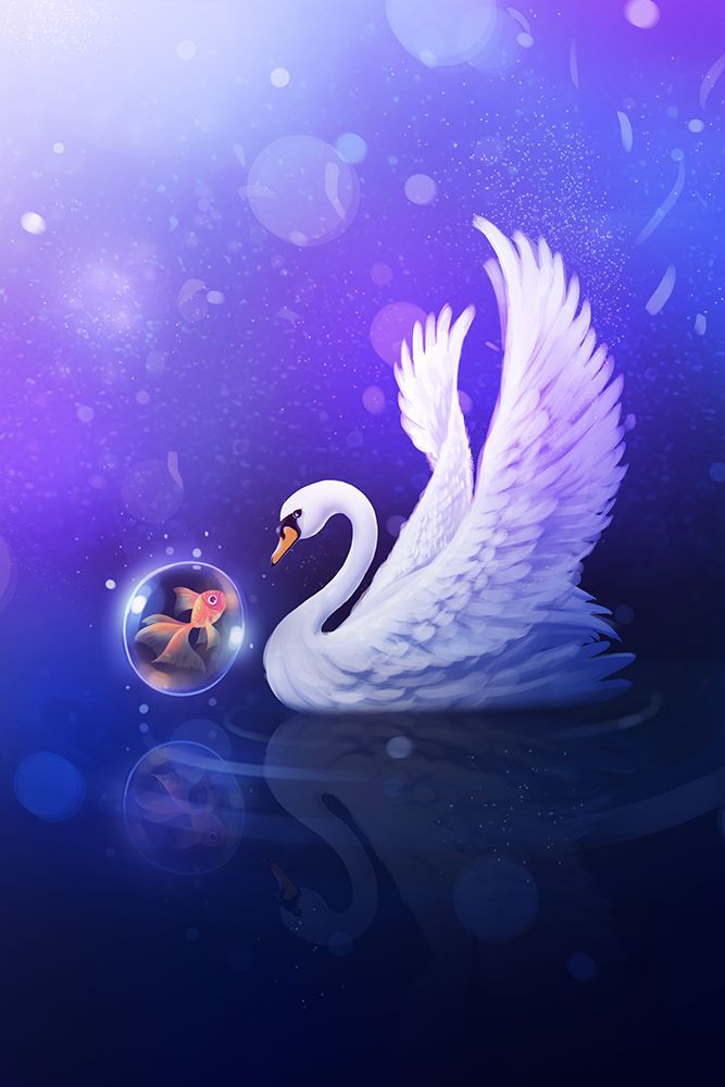 Dark Purle Swan home art print by Xuan Thai for $57.95 CAD
