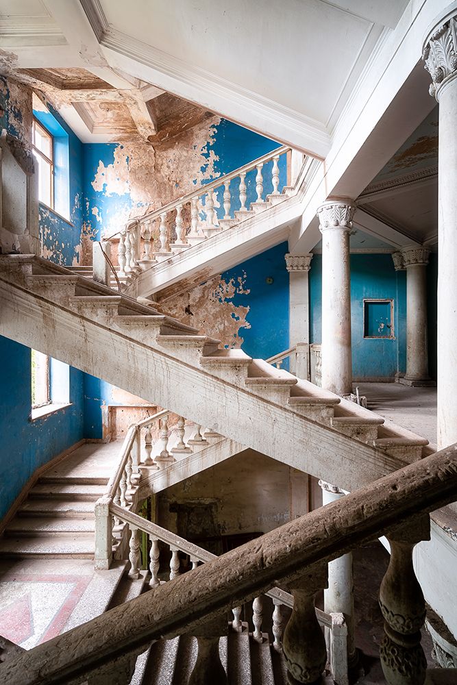 Blue Staircase art print by Roman Robroek for $57.95 CAD