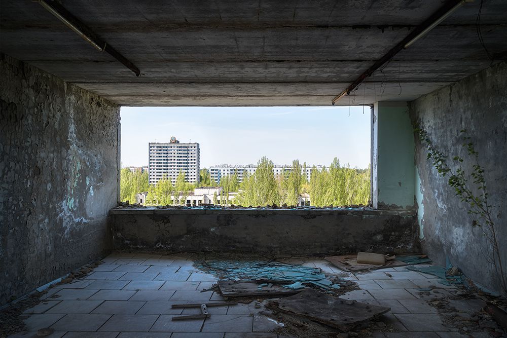 View at Pripyat in Chernobyl art print by Roman Robroek for $57.95 CAD