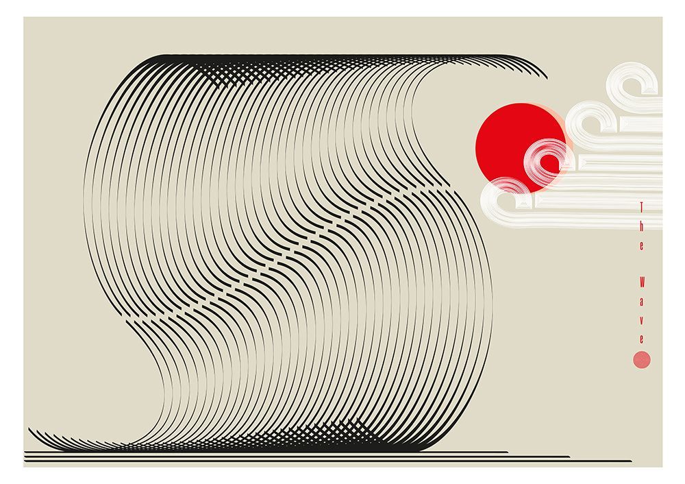 The Wave  Biscuit - Black art print by Frances Collett for $57.95 CAD