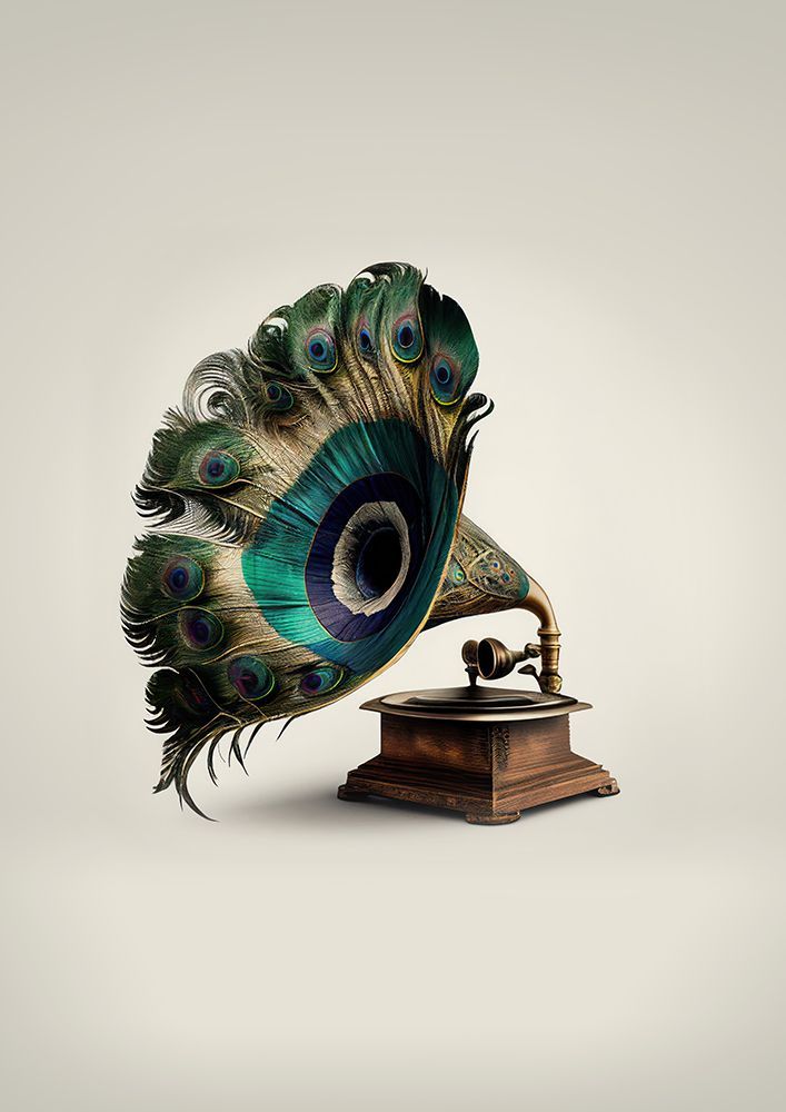 Peacock Gramaphone art print by Artem Pozdniakov for $57.95 CAD