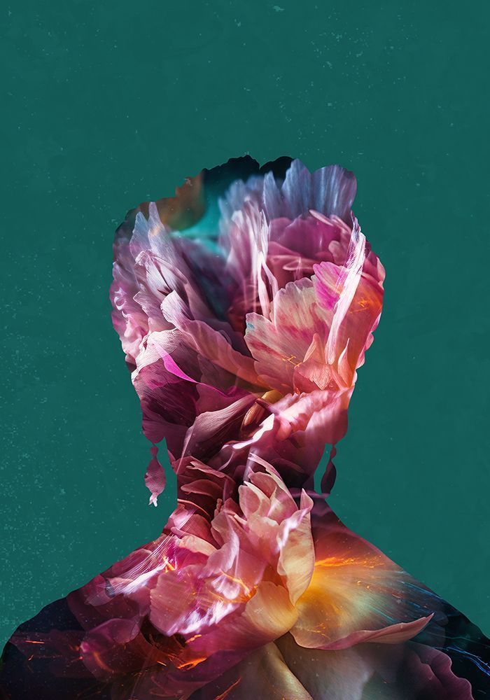Frida floral silhouette portrait art print by Sarah Manovski for $57.95 CAD
