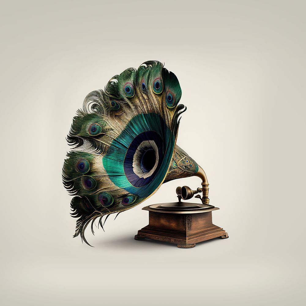 Peacock Gramaphone art print by Artem Pozdniakov for $57.95 CAD
