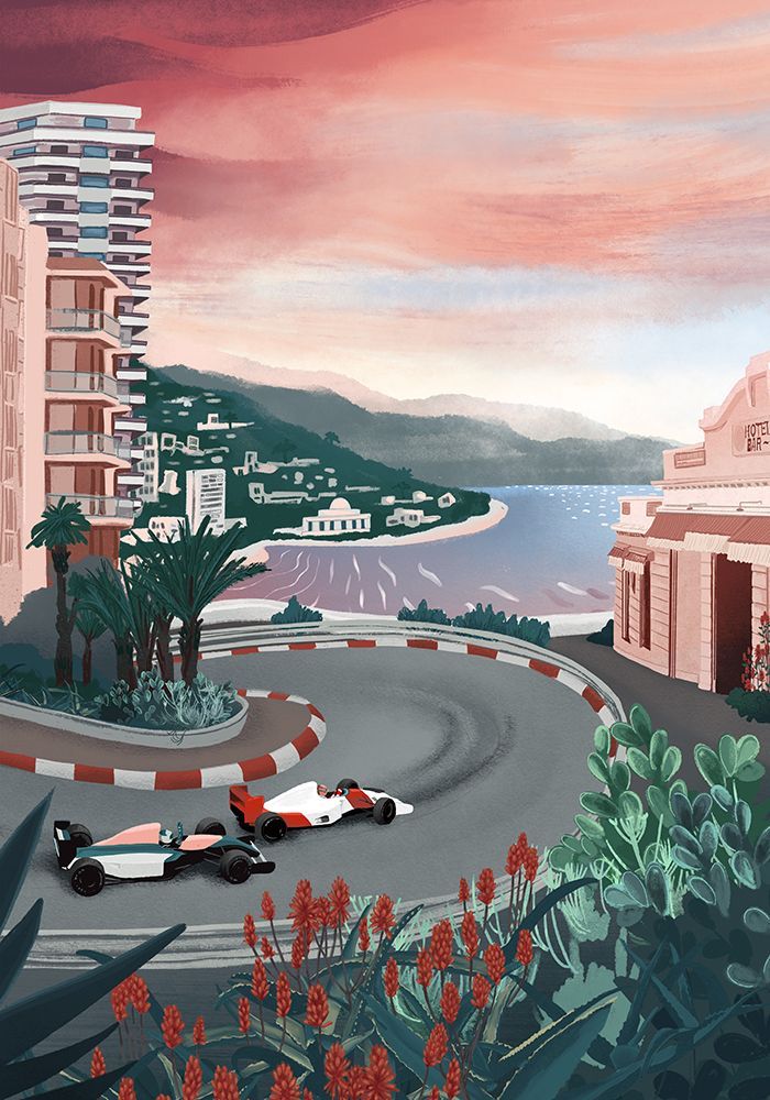 Monaco Circuit art print by Goed Blauw for $57.95 CAD