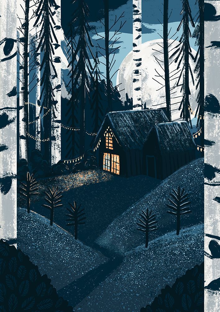 Christmas Cabin art print by Goed Blauw for $57.95 CAD