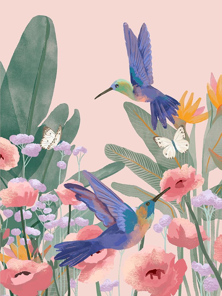 Hummingbirds art print by Goed Blauw for $57.95 CAD