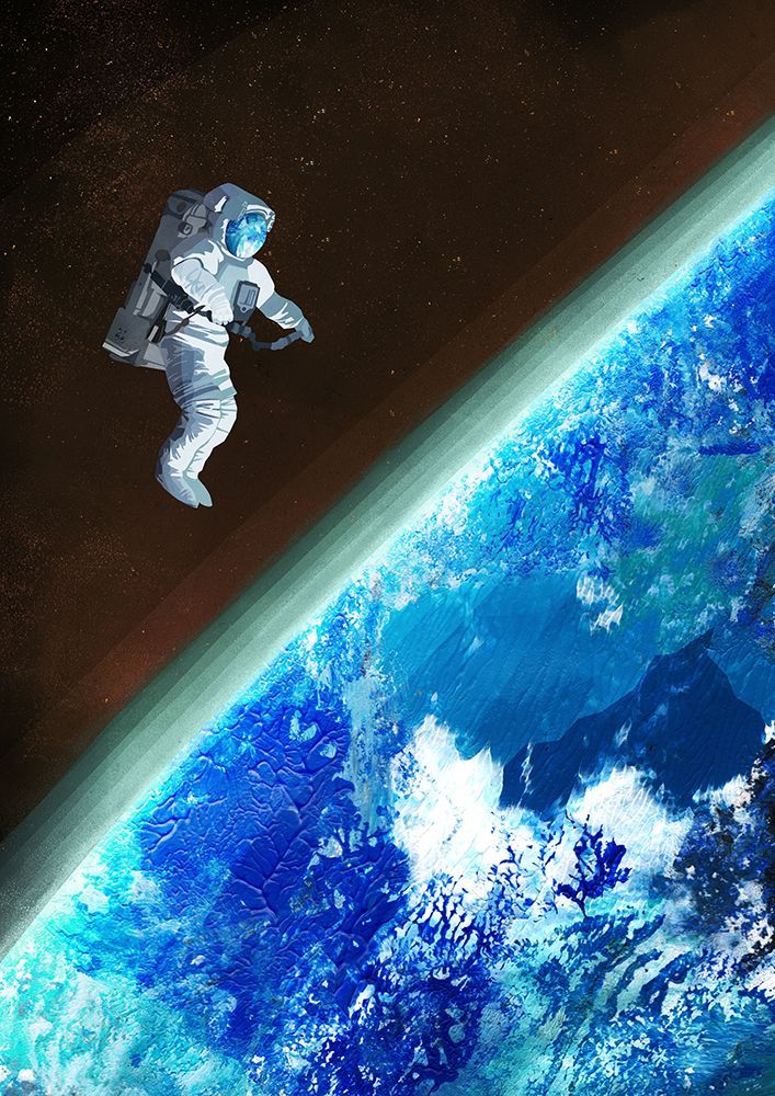 Space Walk art print by Goed Blauw for $57.95 CAD