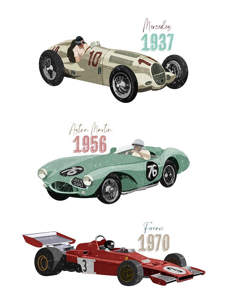 Vintage Racecars art print by Goed Blauw for $57.95 CAD