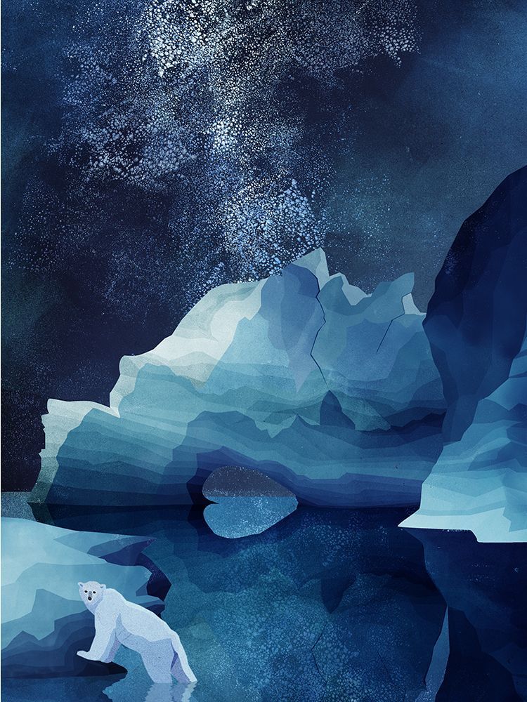 Polar Bear By Night art print by Goed Blauw for $57.95 CAD