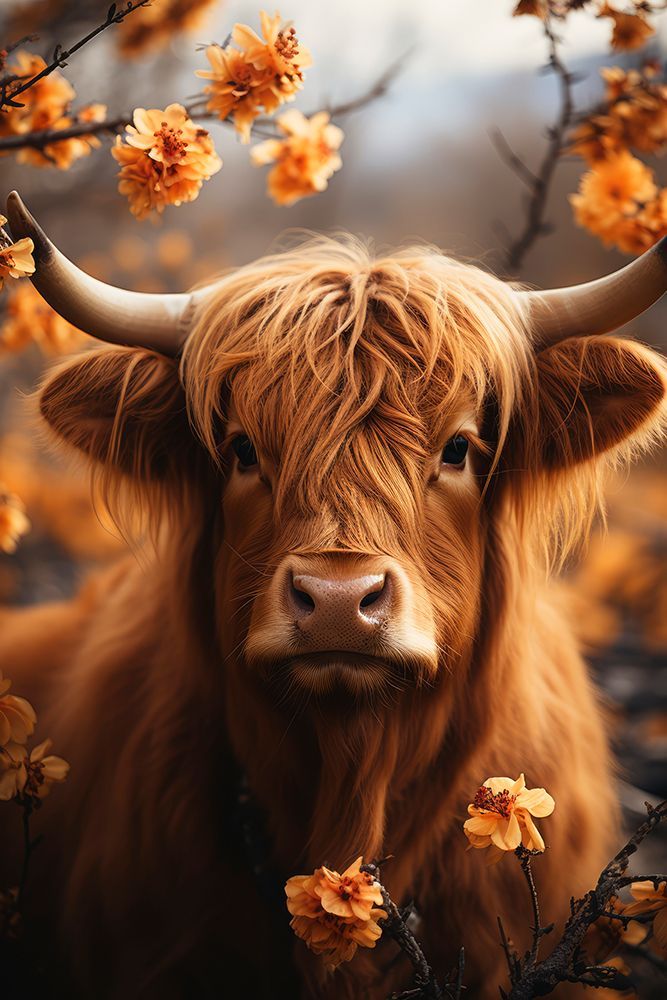 Bull And Flowers art print by Treechild for $57.95 CAD