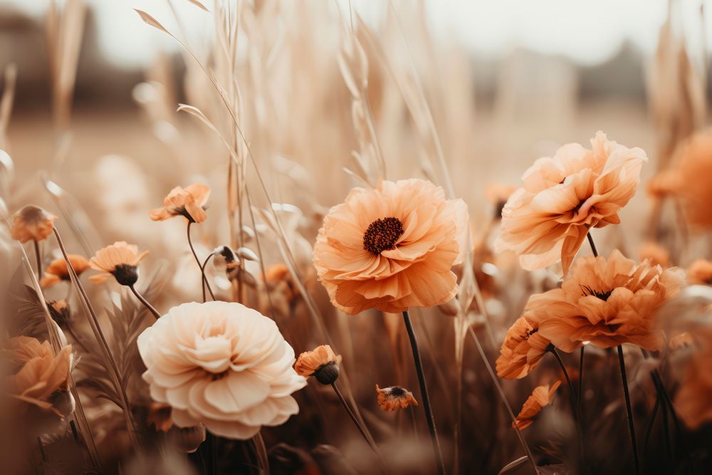 Orange Flowers No 3 art print by Treechild for $57.95 CAD