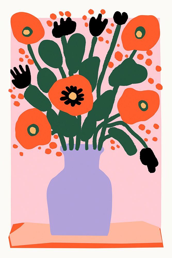 Poppy In Purple Vase art print by Treechild for $57.95 CAD