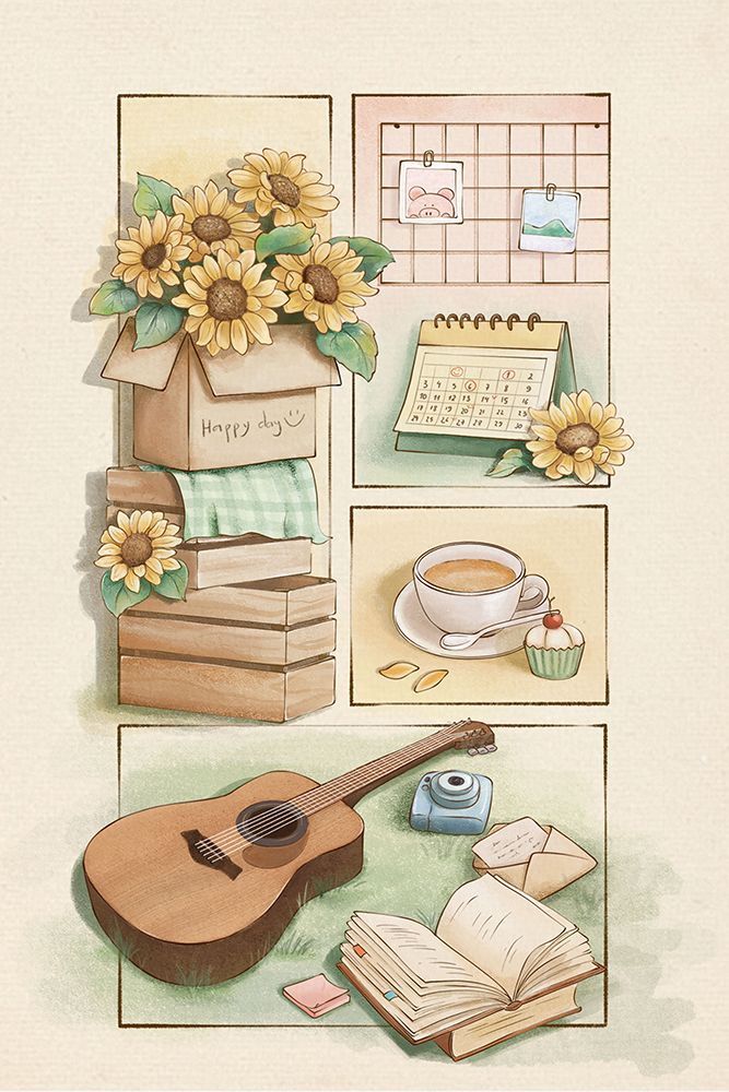 Sunflower illustration time art print by Xuan Thai for $57.95 CAD