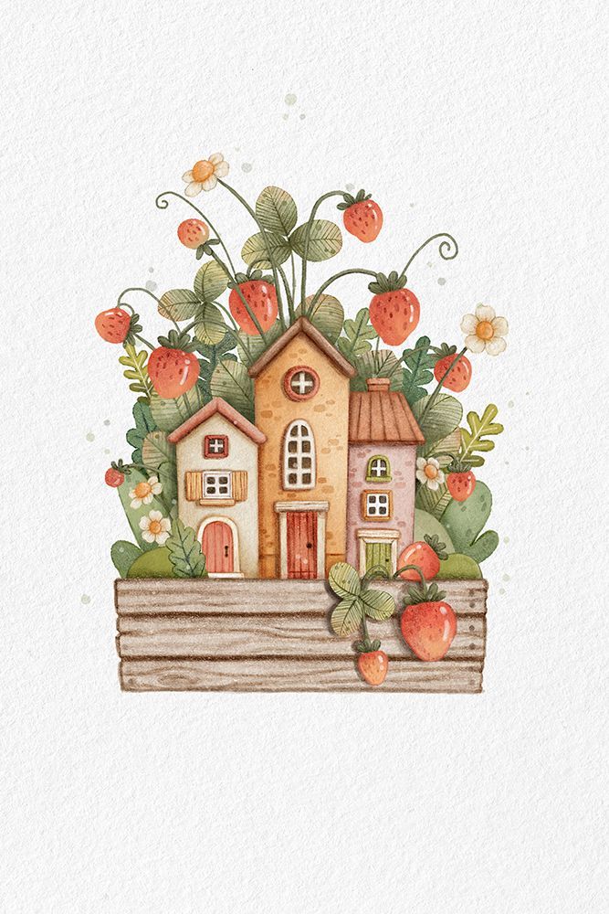 Sweet Strawberry House art print by Xuan Thai for $57.95 CAD