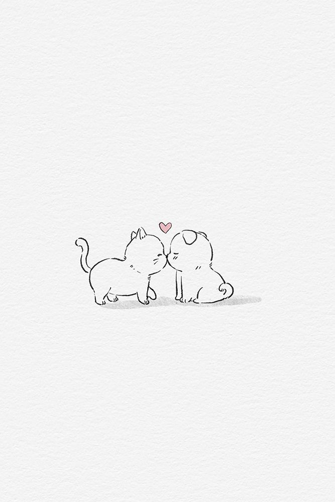Cat and Dog In Love Home art print by Xuan Thai for $57.95 CAD