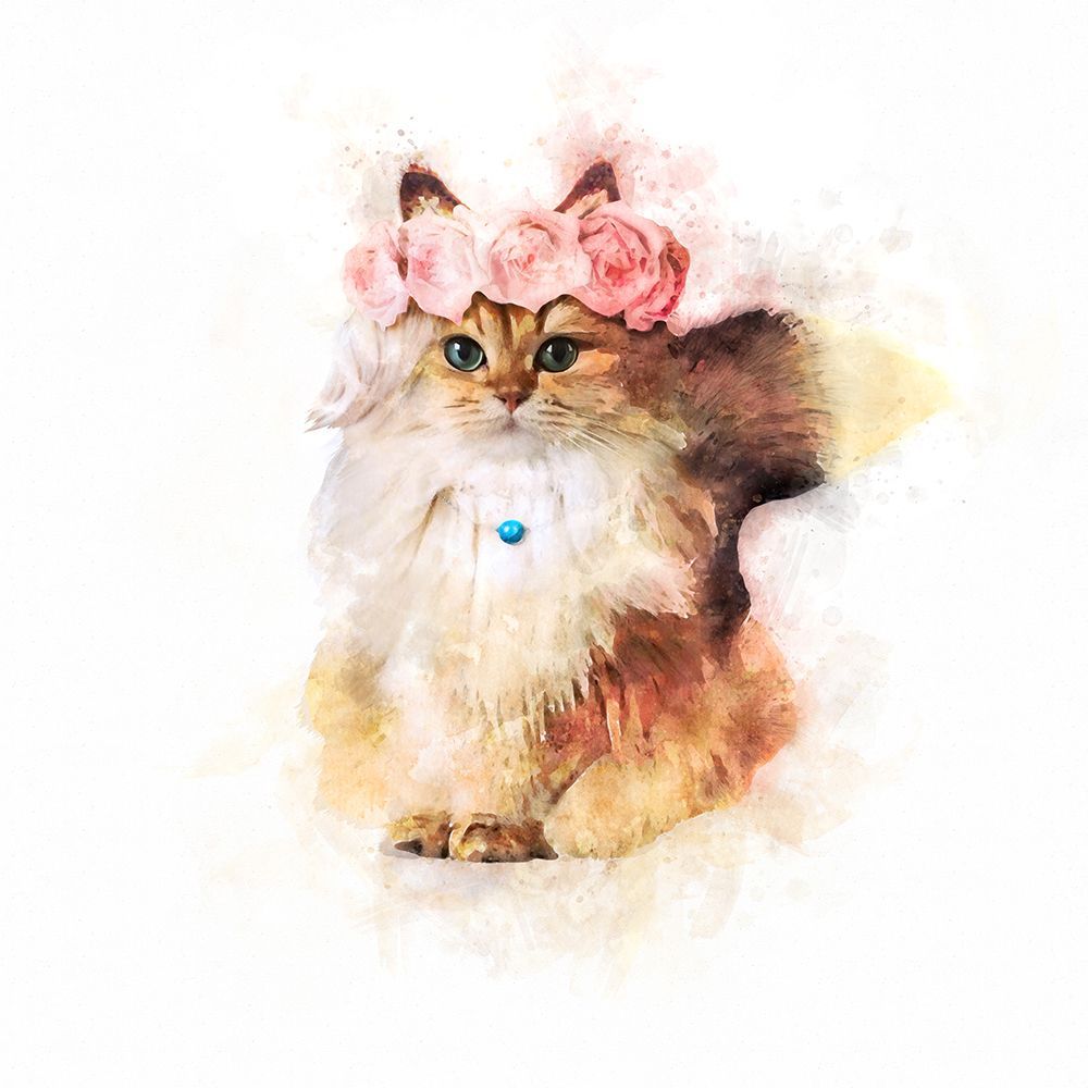 Rose Cat art print by Emel Tunaboylu for $57.95 CAD