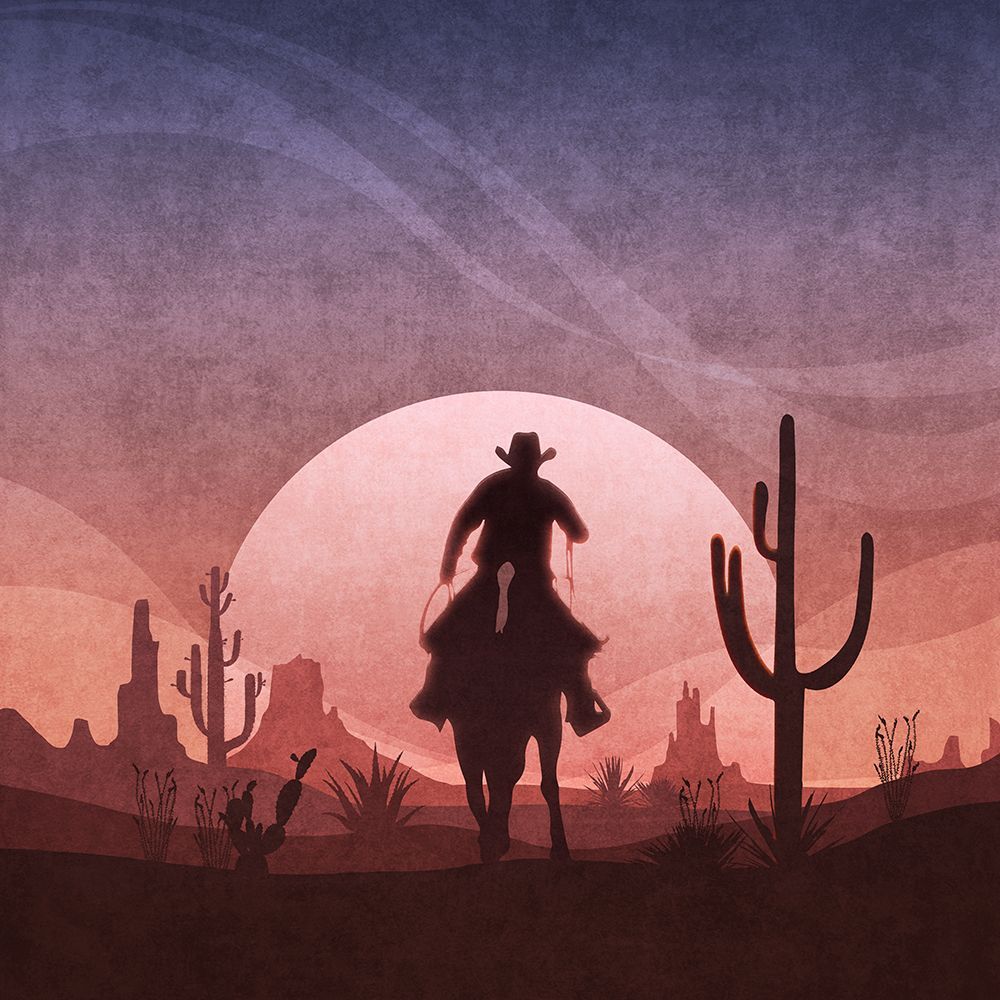 Cowboy Sunset art print by Emel Tunaboylu for $57.95 CAD