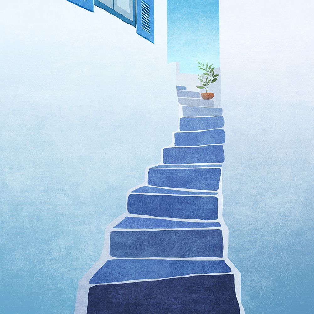 Greece Stairs art print by Emel Tunaboylu for $57.95 CAD