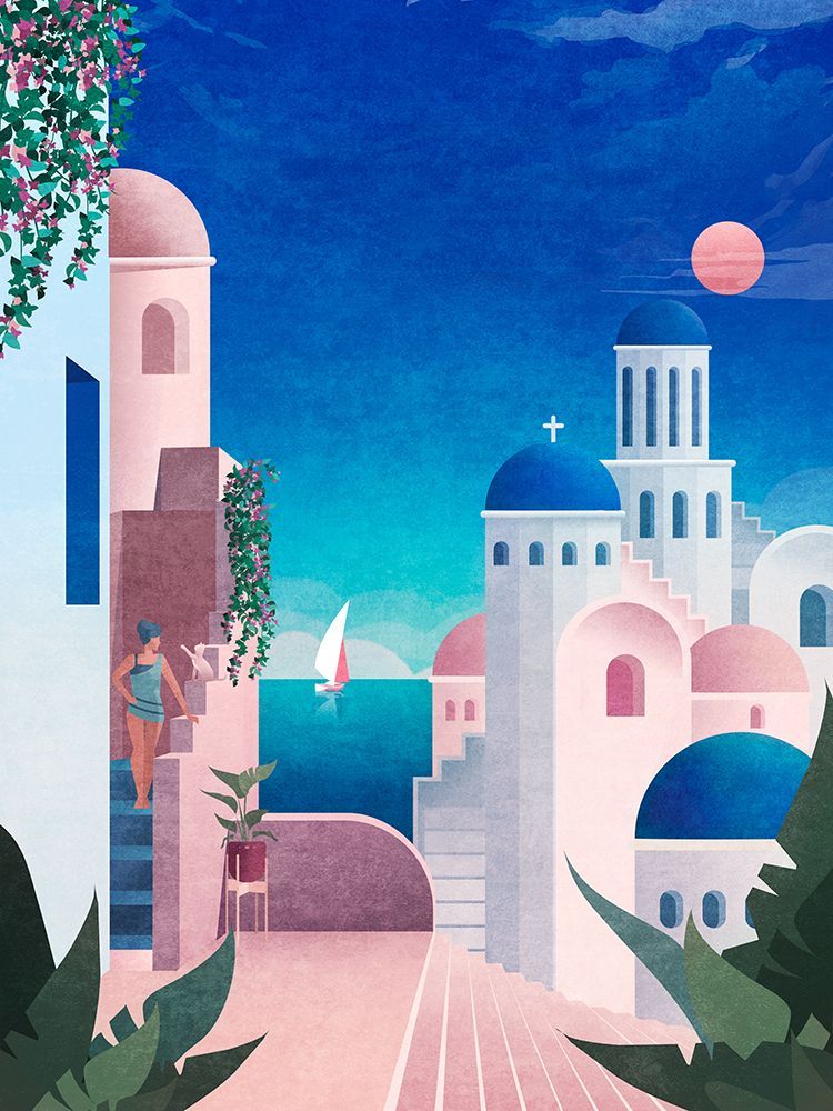 Santorini art print by Emel Tunaboylu for $57.95 CAD