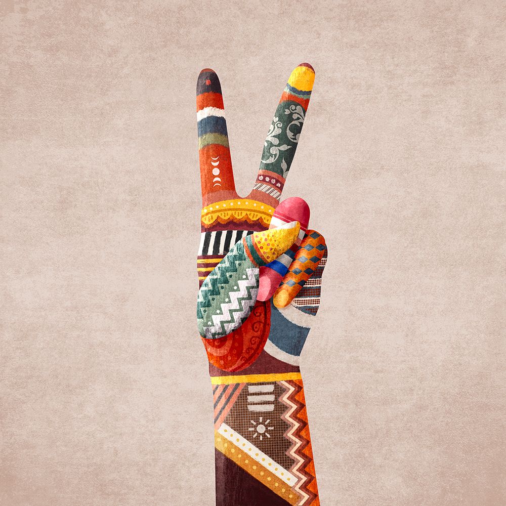 Hand V art print by Emel Tunaboylu for $57.95 CAD