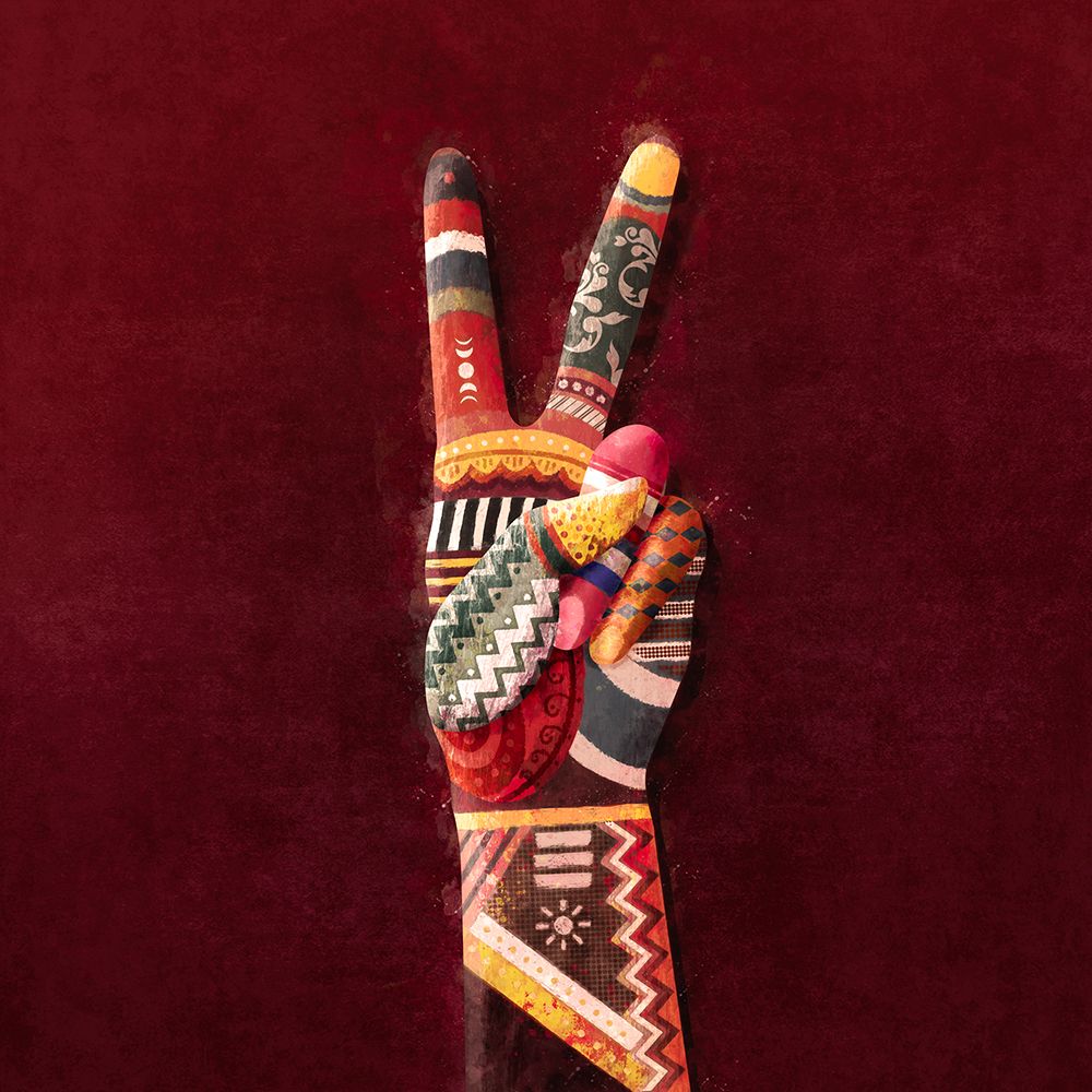 Hand V Color art print by Emel Tunaboylu for $57.95 CAD