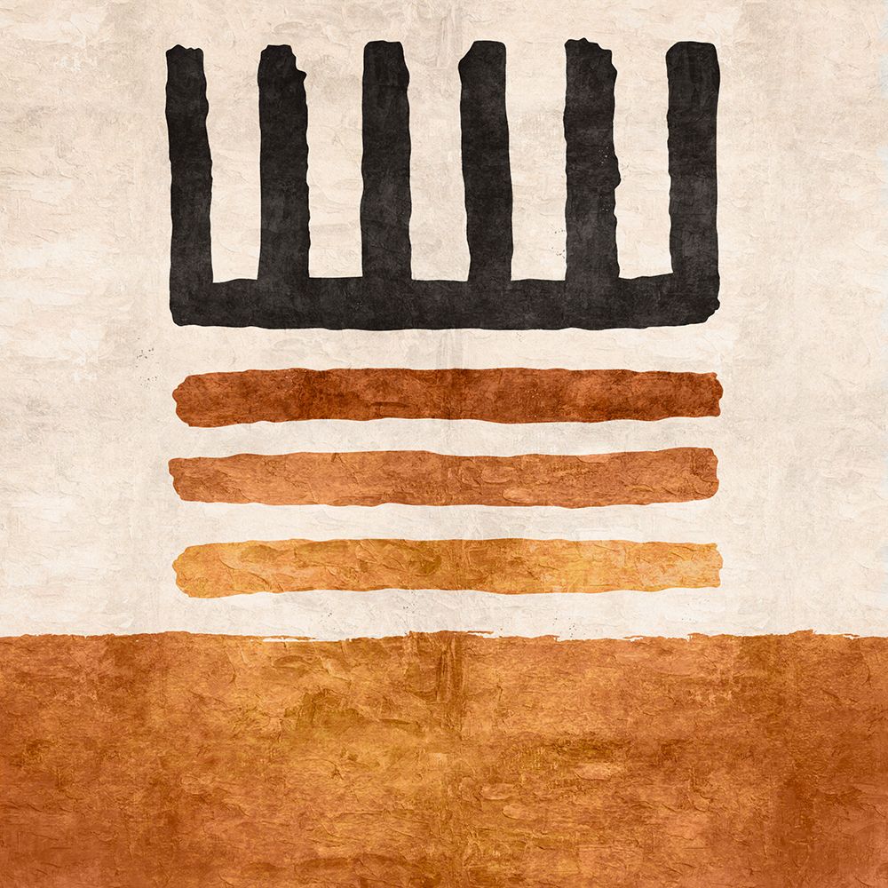 Geometrik Cizgili Kilim Turuncu art print by Emel Tunaboylu for $57.95 CAD