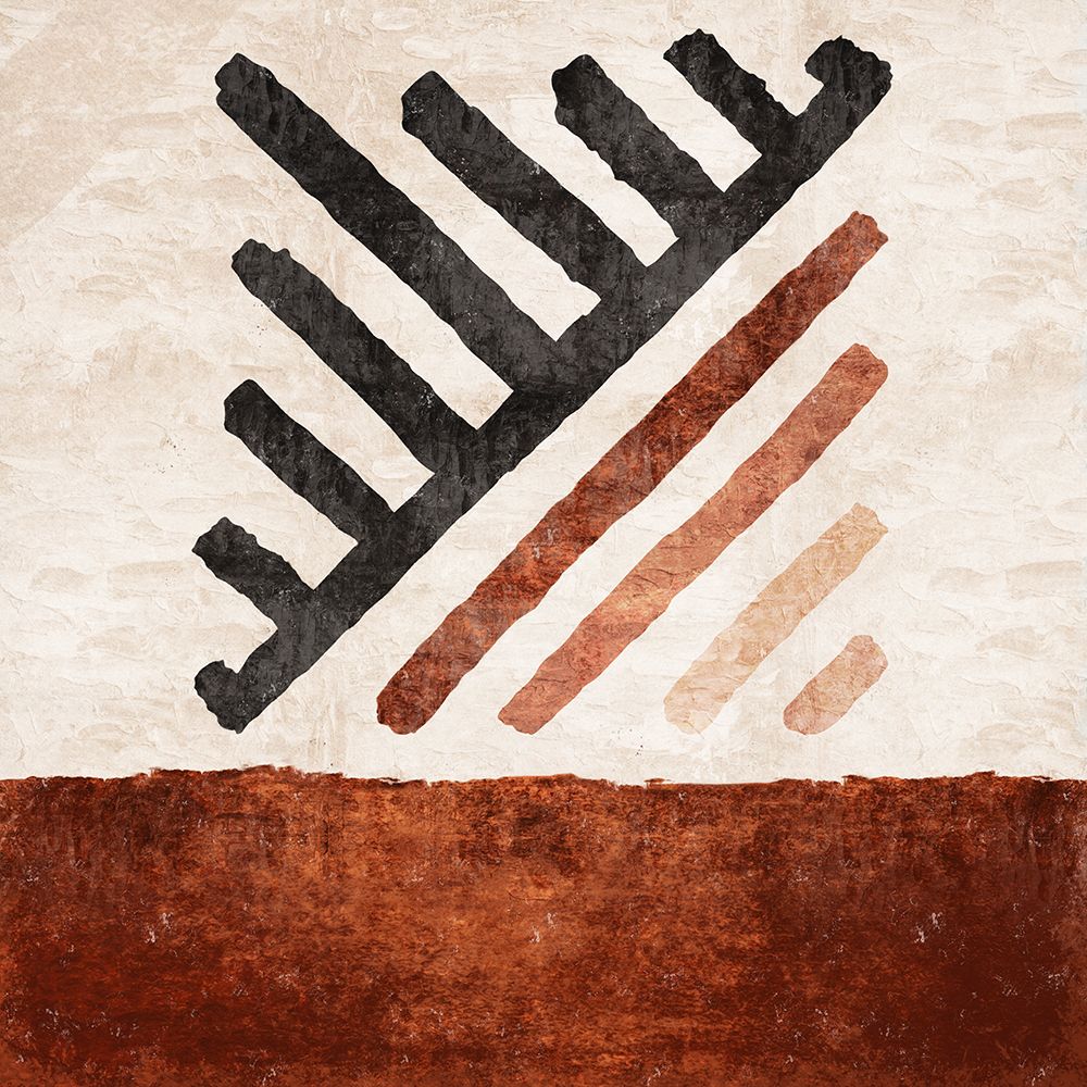 Geometrik Cizgili Kilim Kiremit art print by Emel Tunaboylu for $57.95 CAD