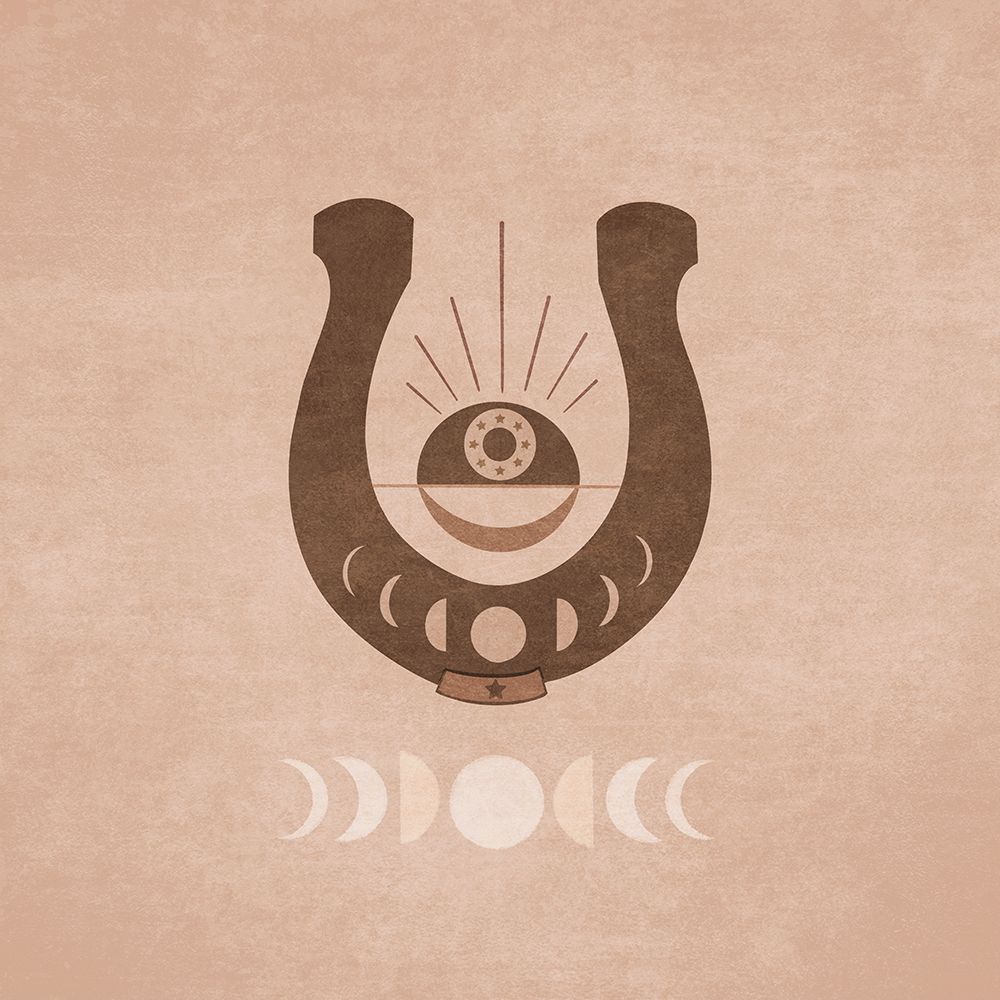 Horseshoe And Moon Phases art print by Emel Tunaboylu for $57.95 CAD