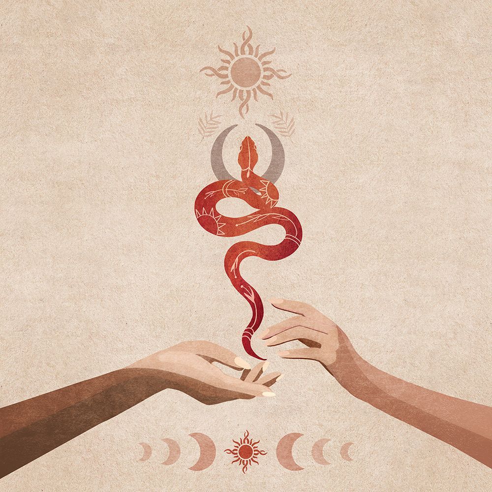 Snake Hand Sun art print by Emel Tunaboylu for $57.95 CAD
