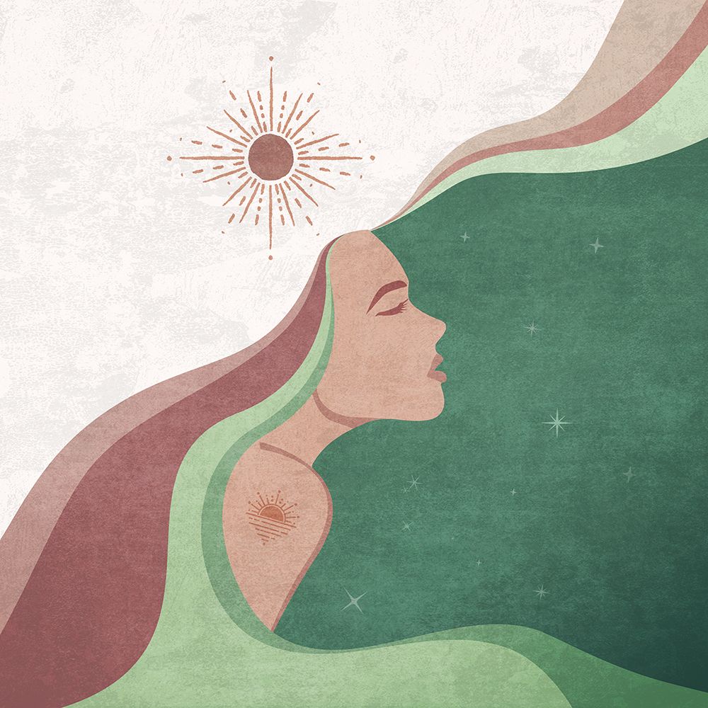 Sun Lady Green art print by Emel Tunaboylu for $57.95 CAD
