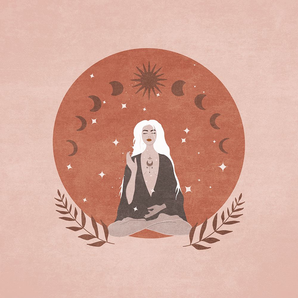 Meditasyon Beyaz Sacli Kadin art print by Emel Tunaboylu for $57.95 CAD
