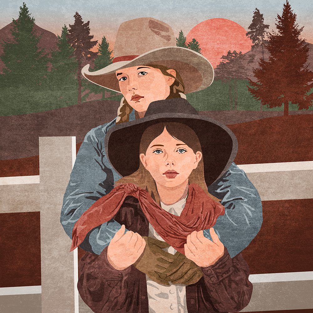 Western Sisters art print by Emel Tunaboylu for $57.95 CAD