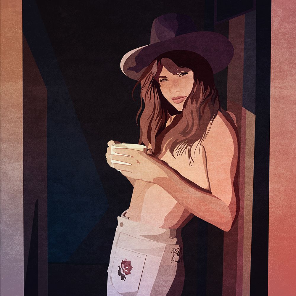 Cowgirl Kapiya Yaslanmis art print by Emel Tunaboylu for $57.95 CAD