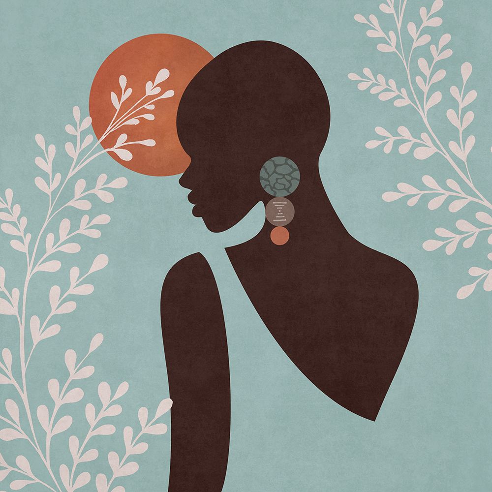 African Black Woman 01 Turkuaz art print by Emel Tunaboylu for $57.95 CAD