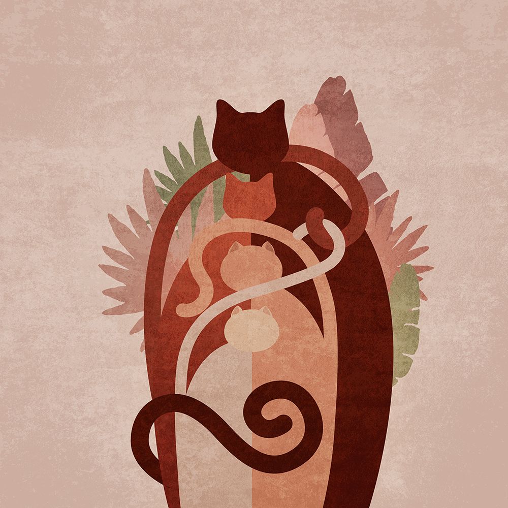 Cat Gang Boho Copy art print by Emel Tunaboylu for $57.95 CAD