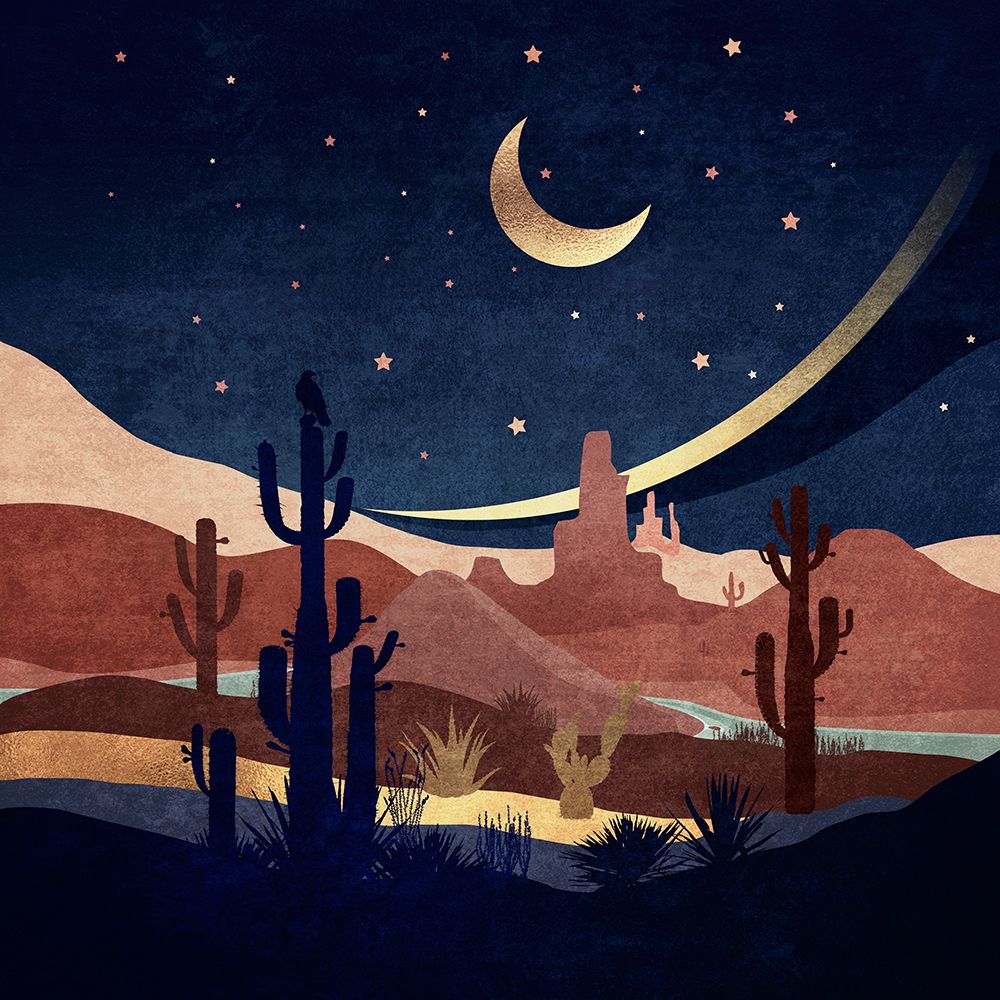 Blue Western Night art print by Emel Tunaboylu for $57.95 CAD