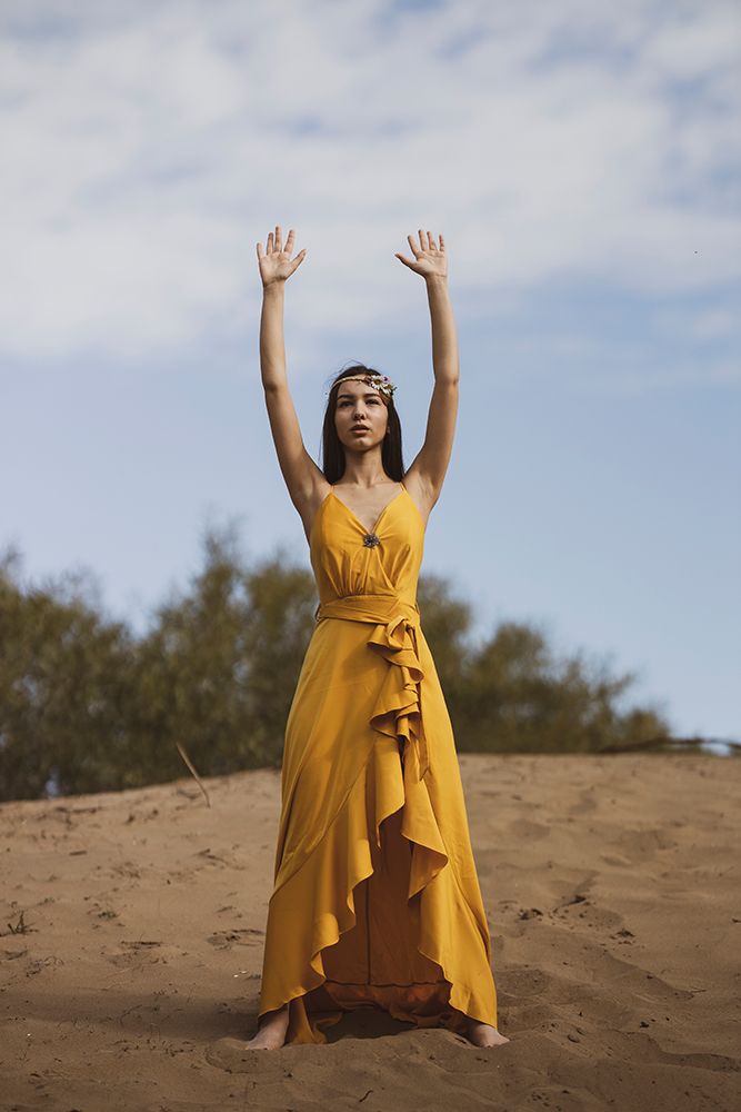 Woman In Yellow Dress art print by Engin Akyurt for $57.95 CAD